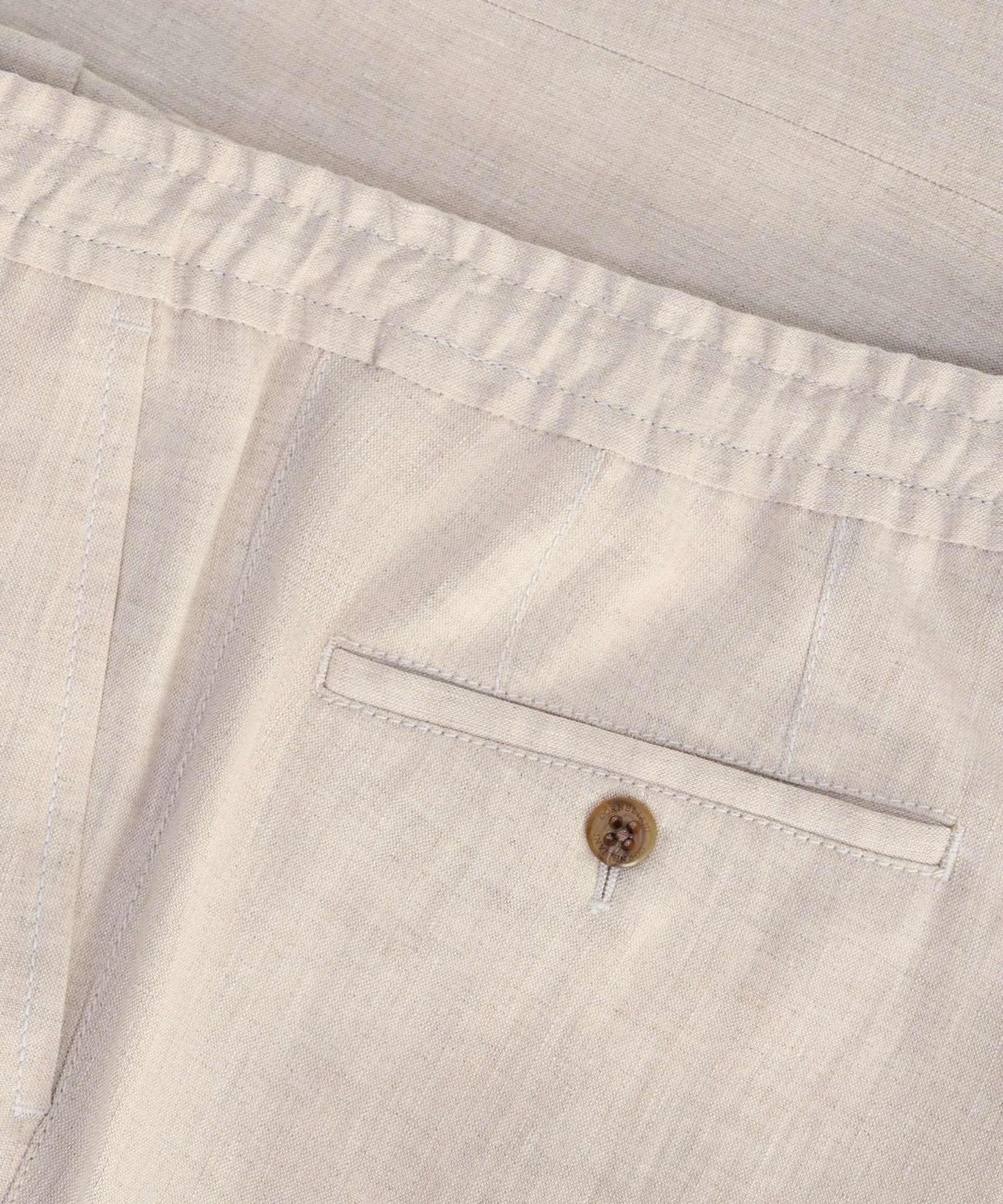 Pantalon chambray linnen lichtbruin - Image 6