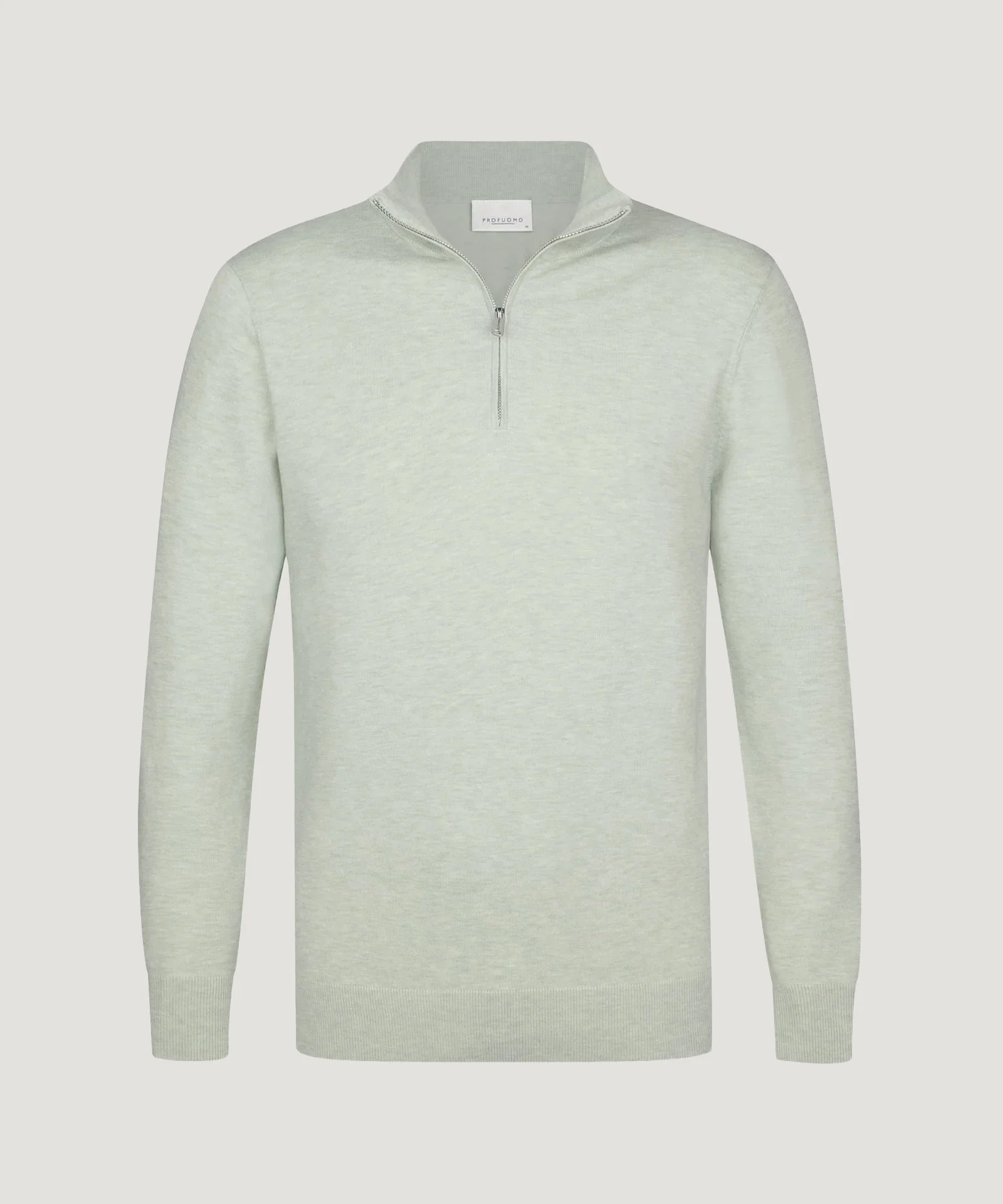 Luxury basic half-zip trui lichtgroen