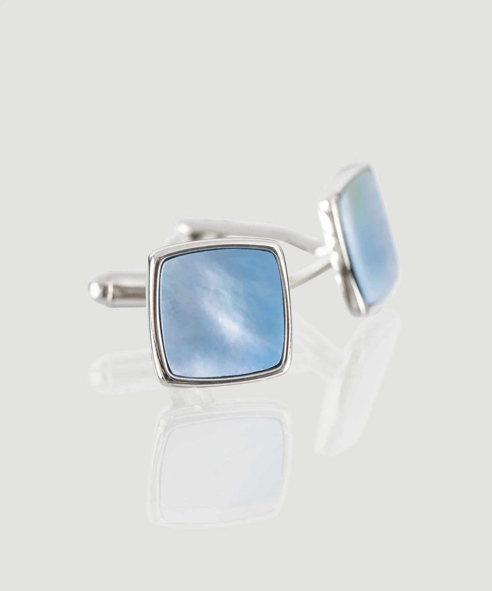 Manchetknopen blauw rhodium