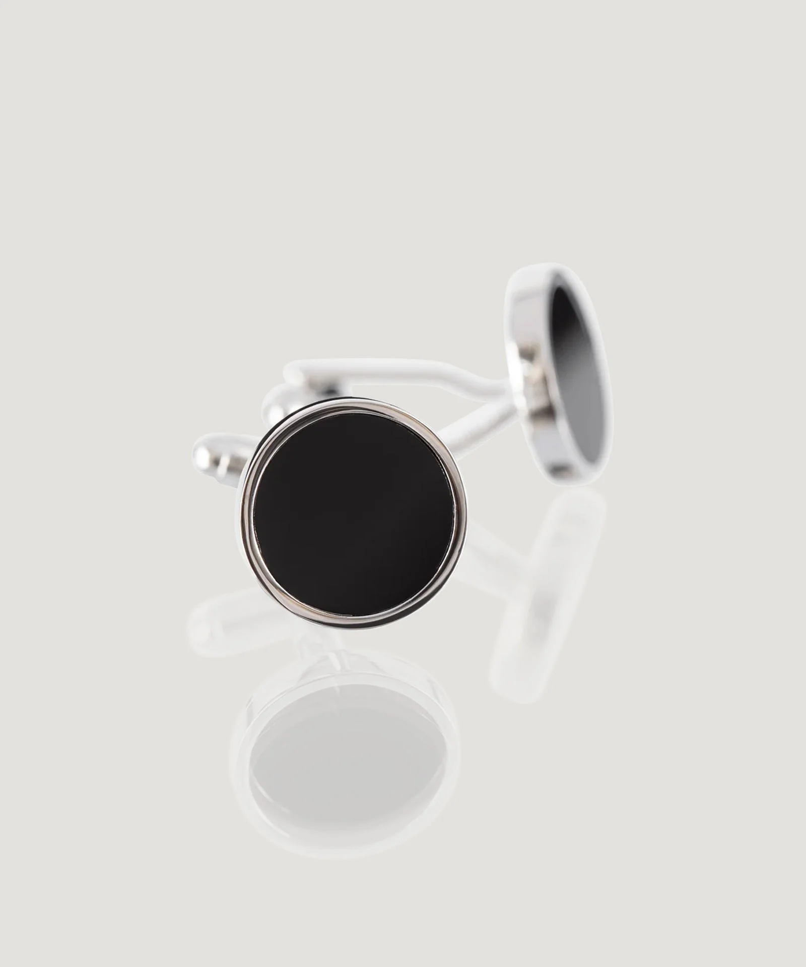 Manchetknopen zwart onyx steen