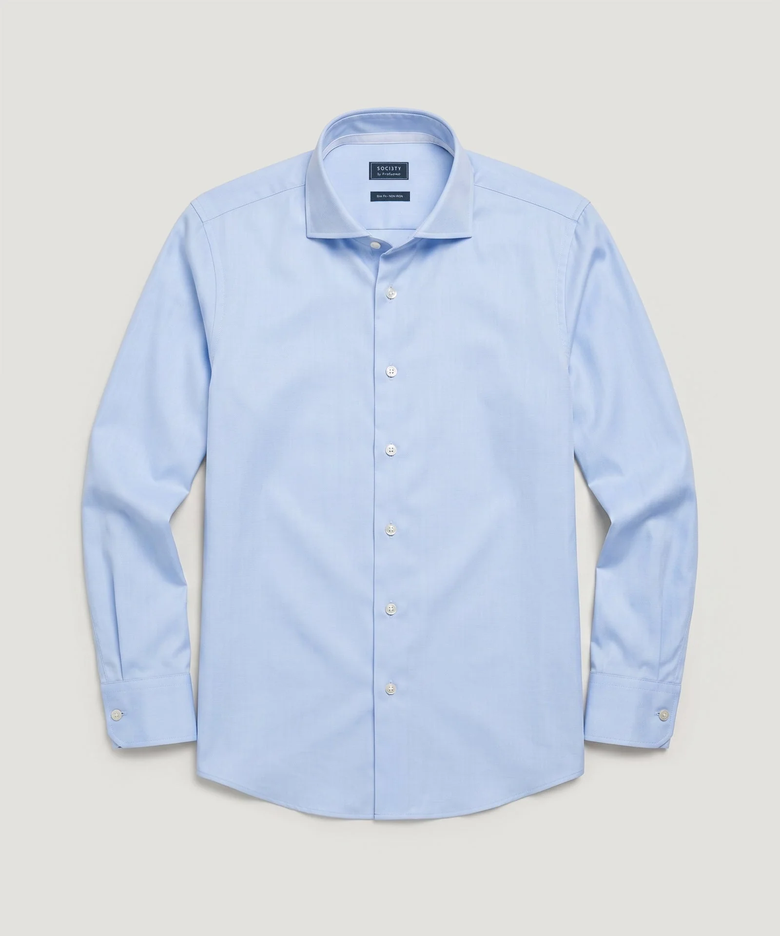 Overhemd katoen twill non iron lichtblauw - Image 2