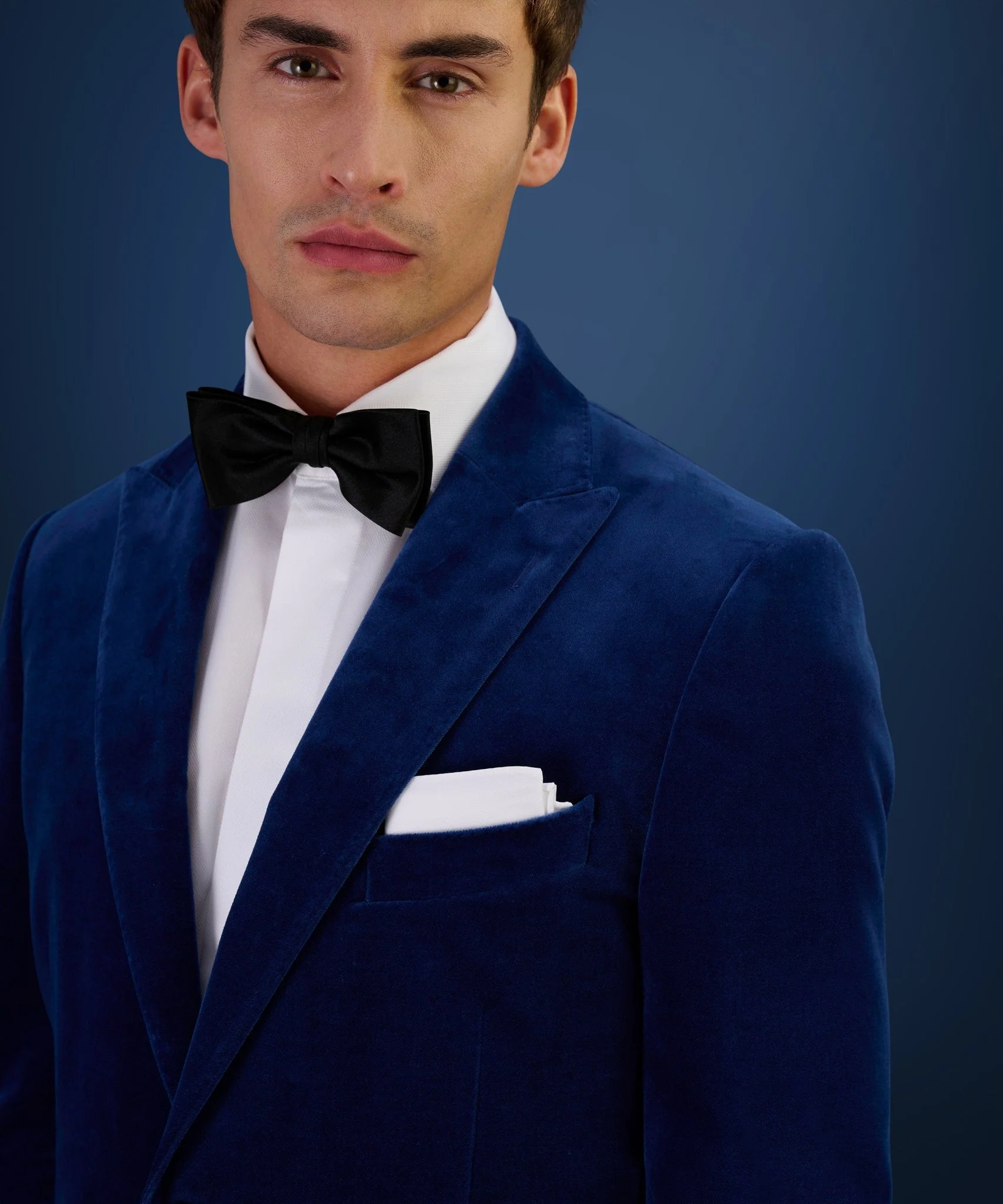Dinner jacket velvet stretch blauw (woven by Pontoglio) - Image 4
