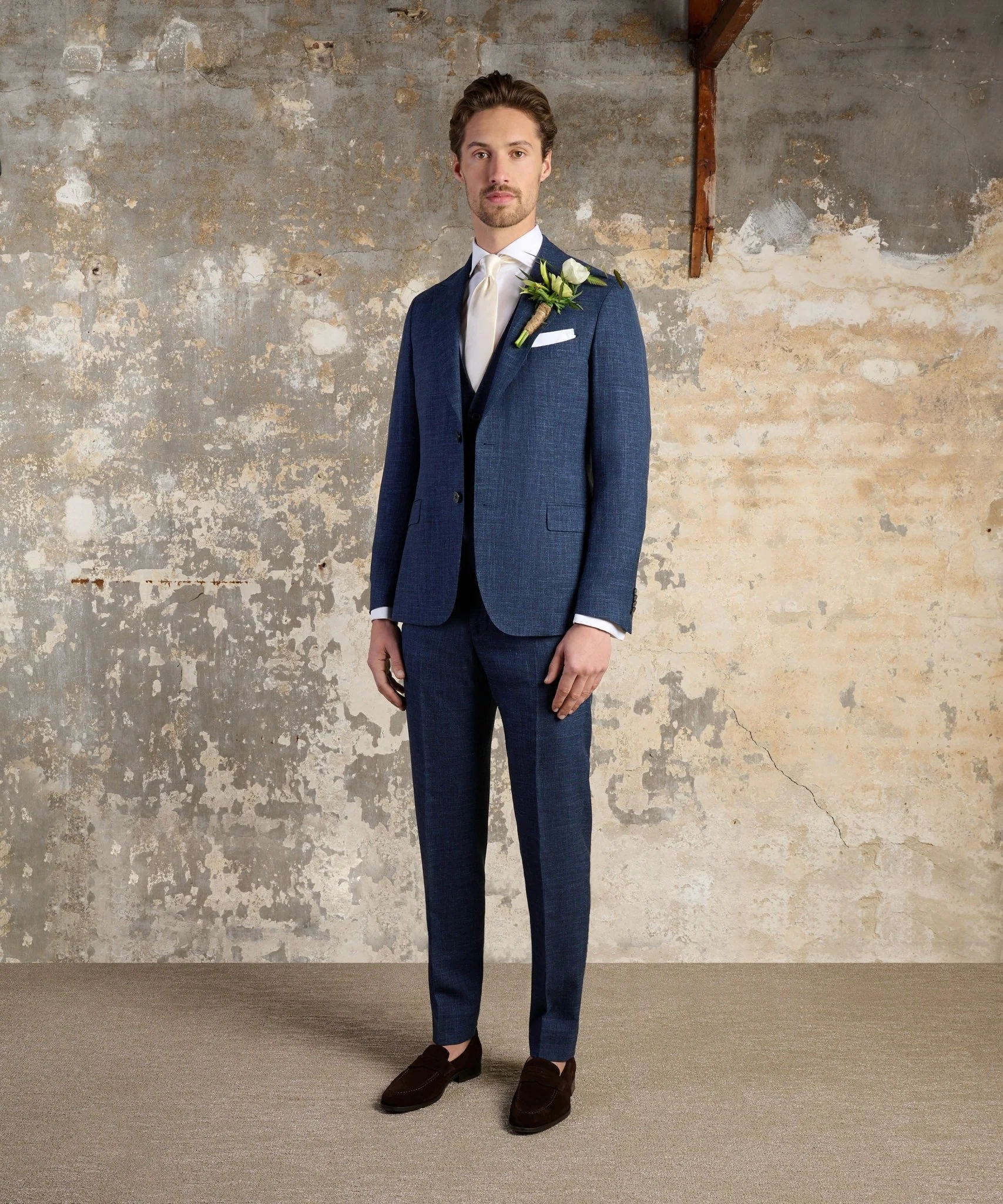 Driedelig pak wol/zijde/linnen donkerblauw (SUMMERTIME by Loro Piana) - Image 10
