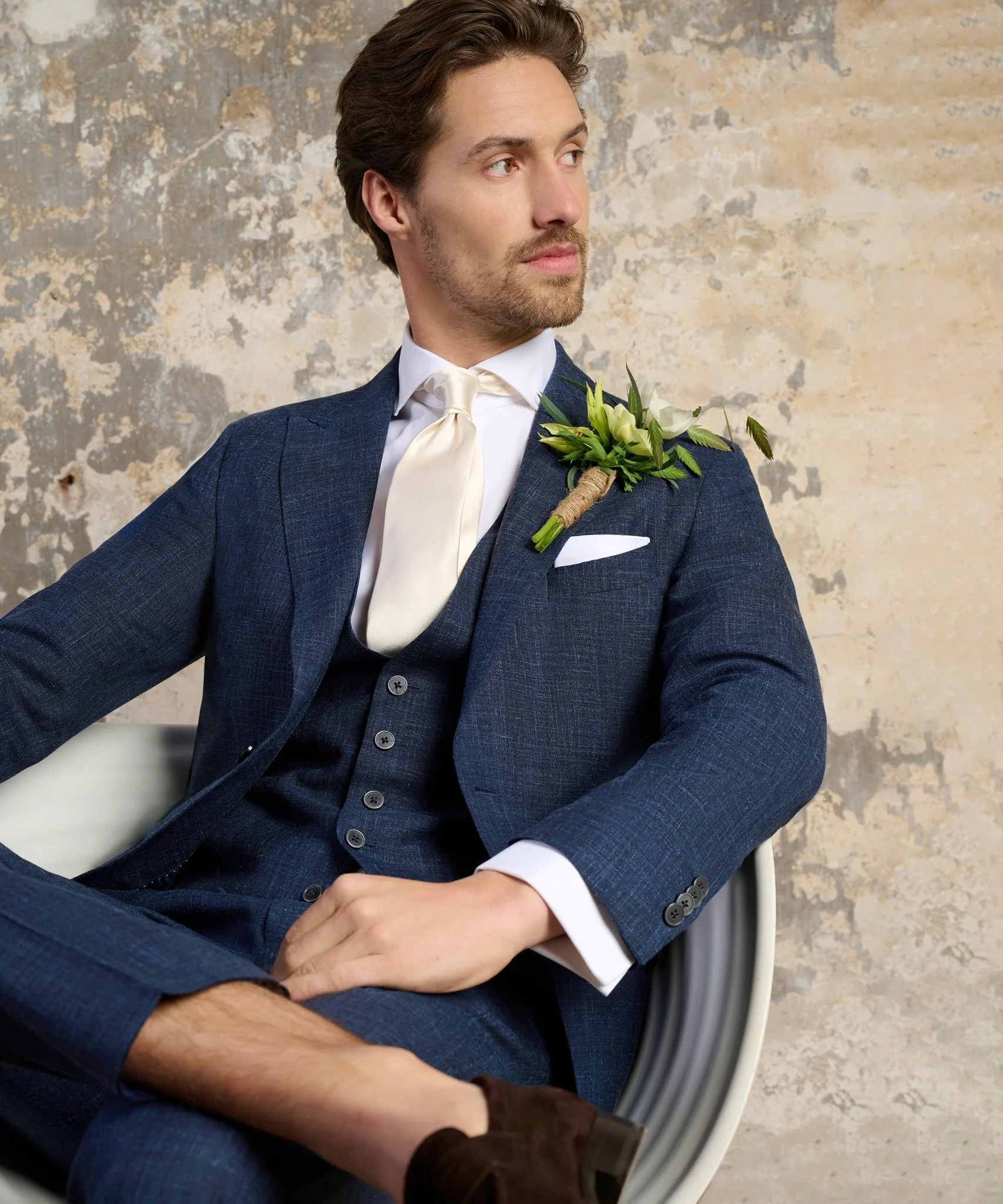 Driedelig pak wol/zijde/linnen donkerblauw (SUMMERTIME by Loro Piana) - Image 11