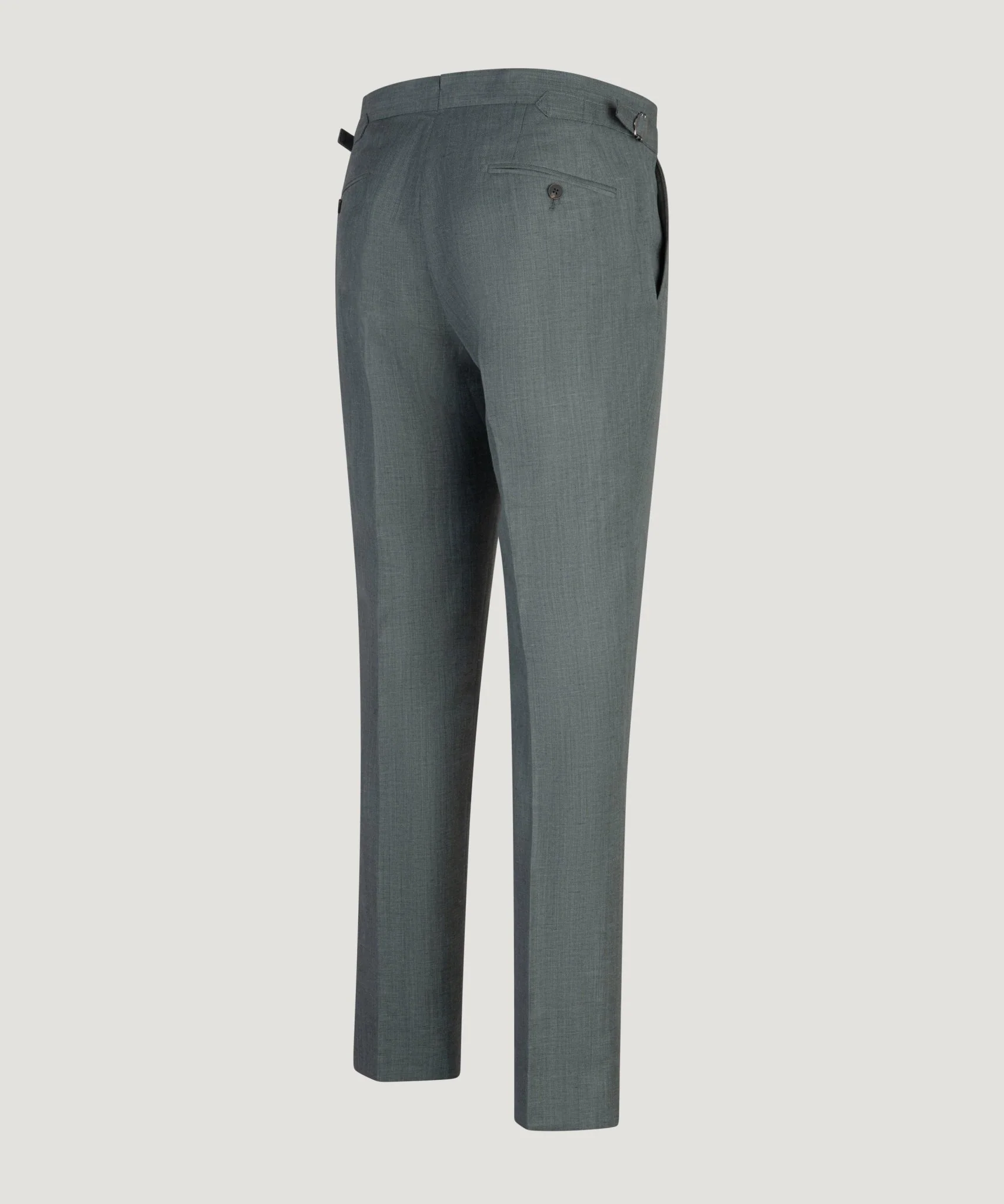 Pleated pantalon wol/linnen donkergroen - Image 2