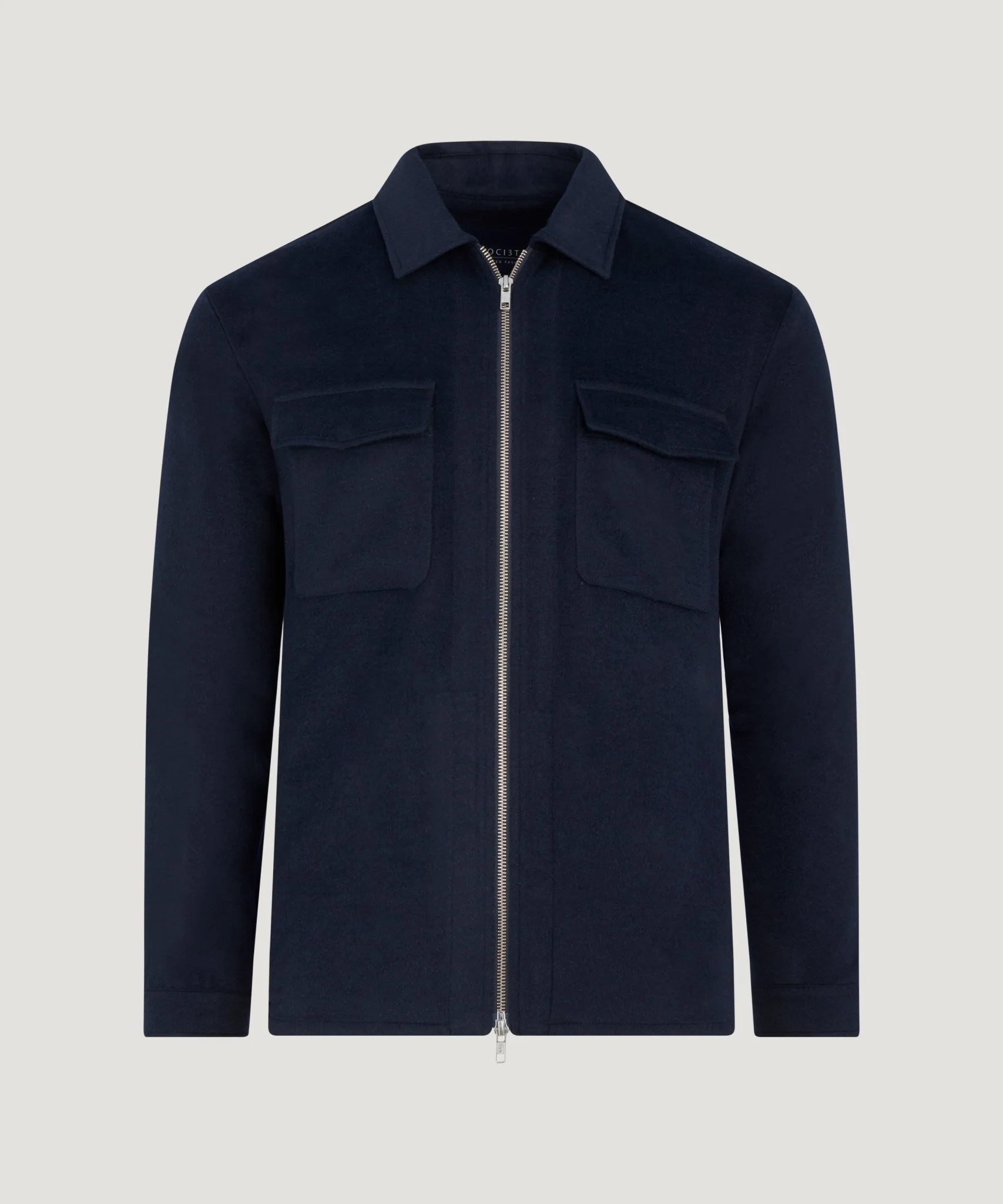 Anton overshirt wol/zijde/vicuña donkerblauw