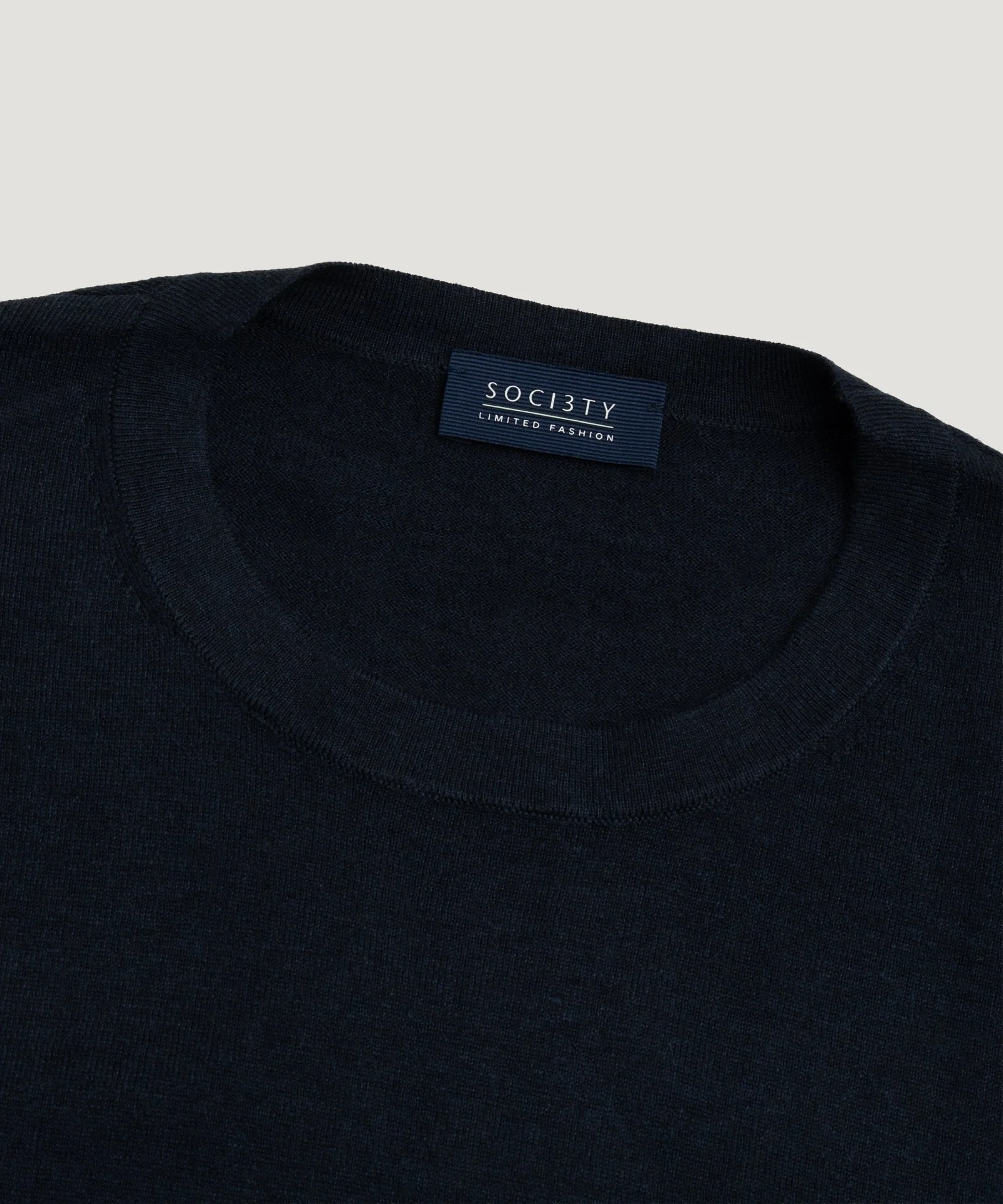 Knitted T-shirt katoen/zijde/kasjmier donkerblauw - Image 2