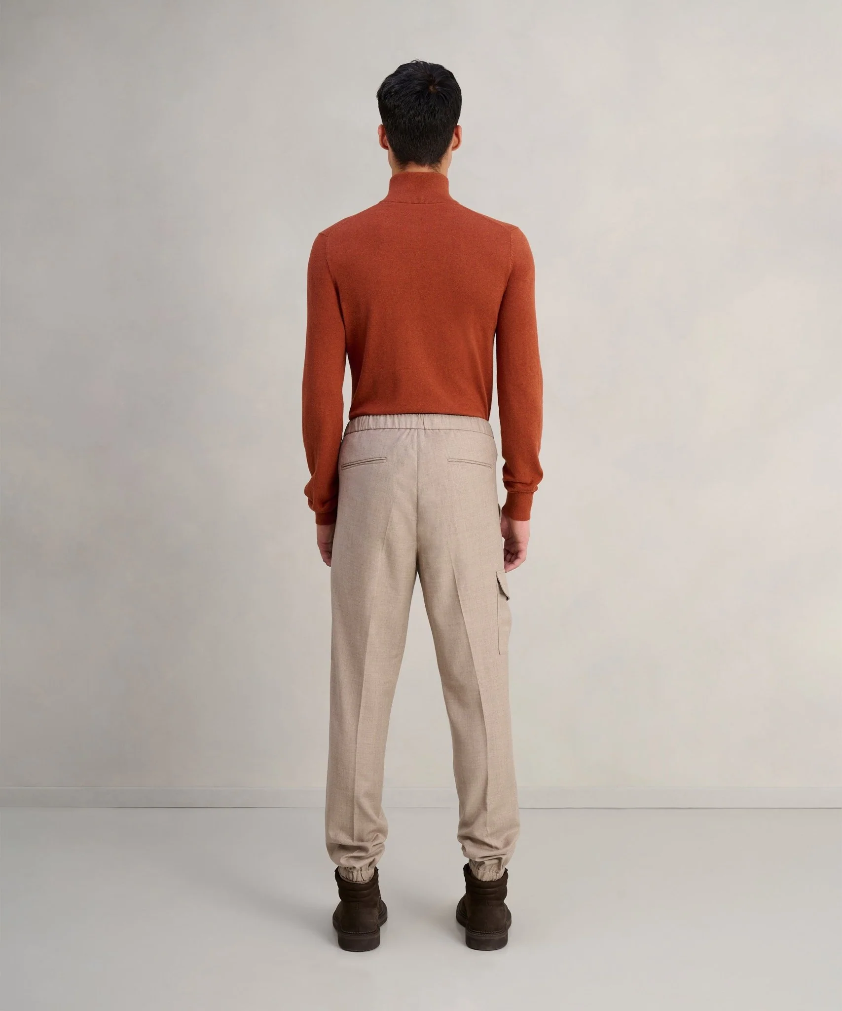 Jog-pantalon wol flanel lichtbruin - Image 5