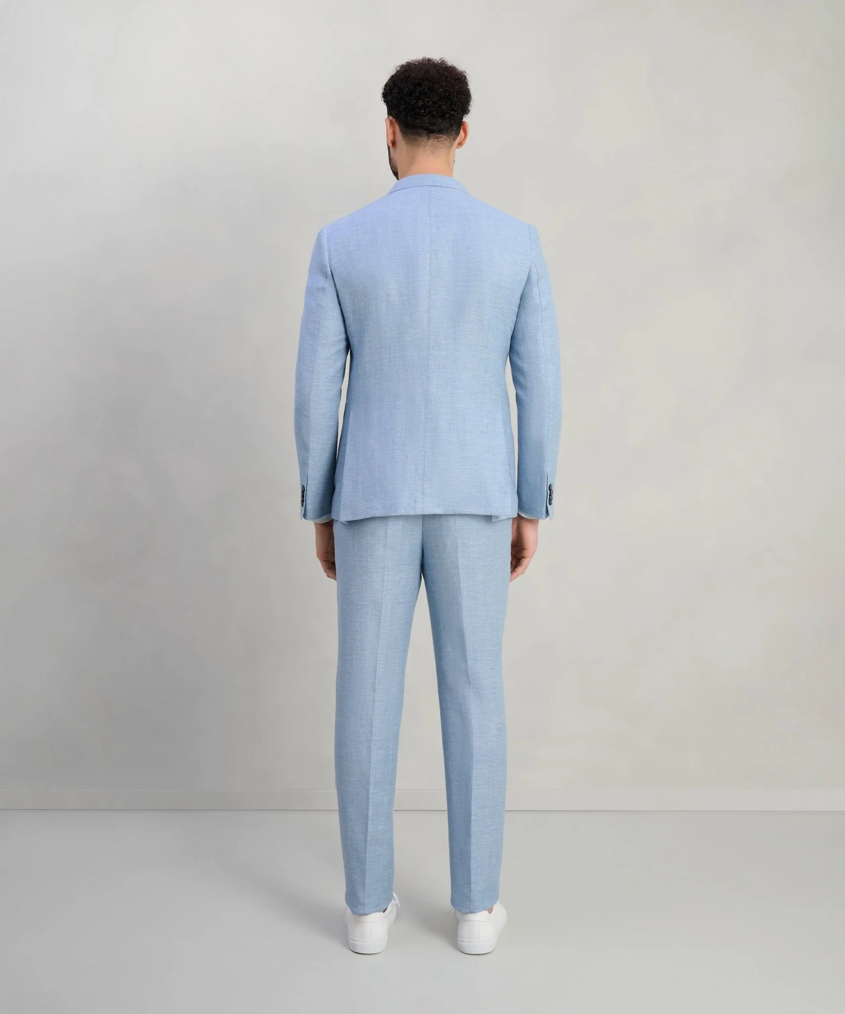 Pantalon wol/linnen lichtblauw - Image 4