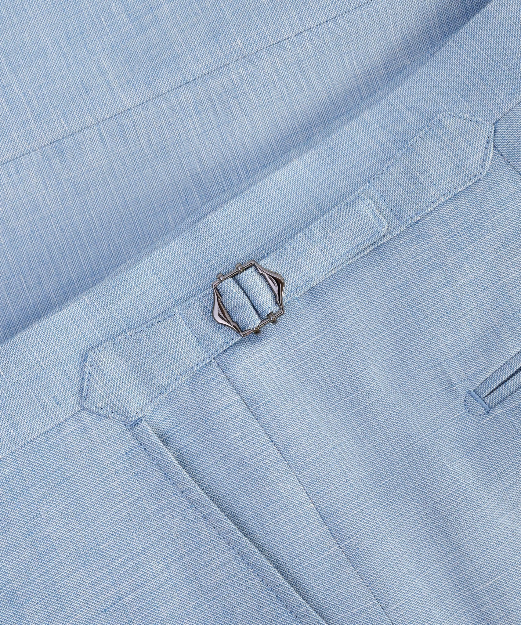 Pantalon wol/linnen lichtblauw - Image 5