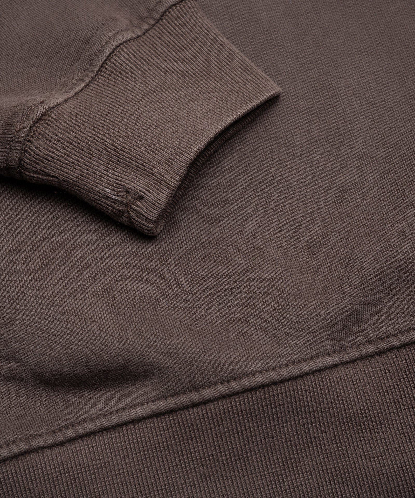 Half-zip trui garment-dyed mercerized katoen bruin - Image 3