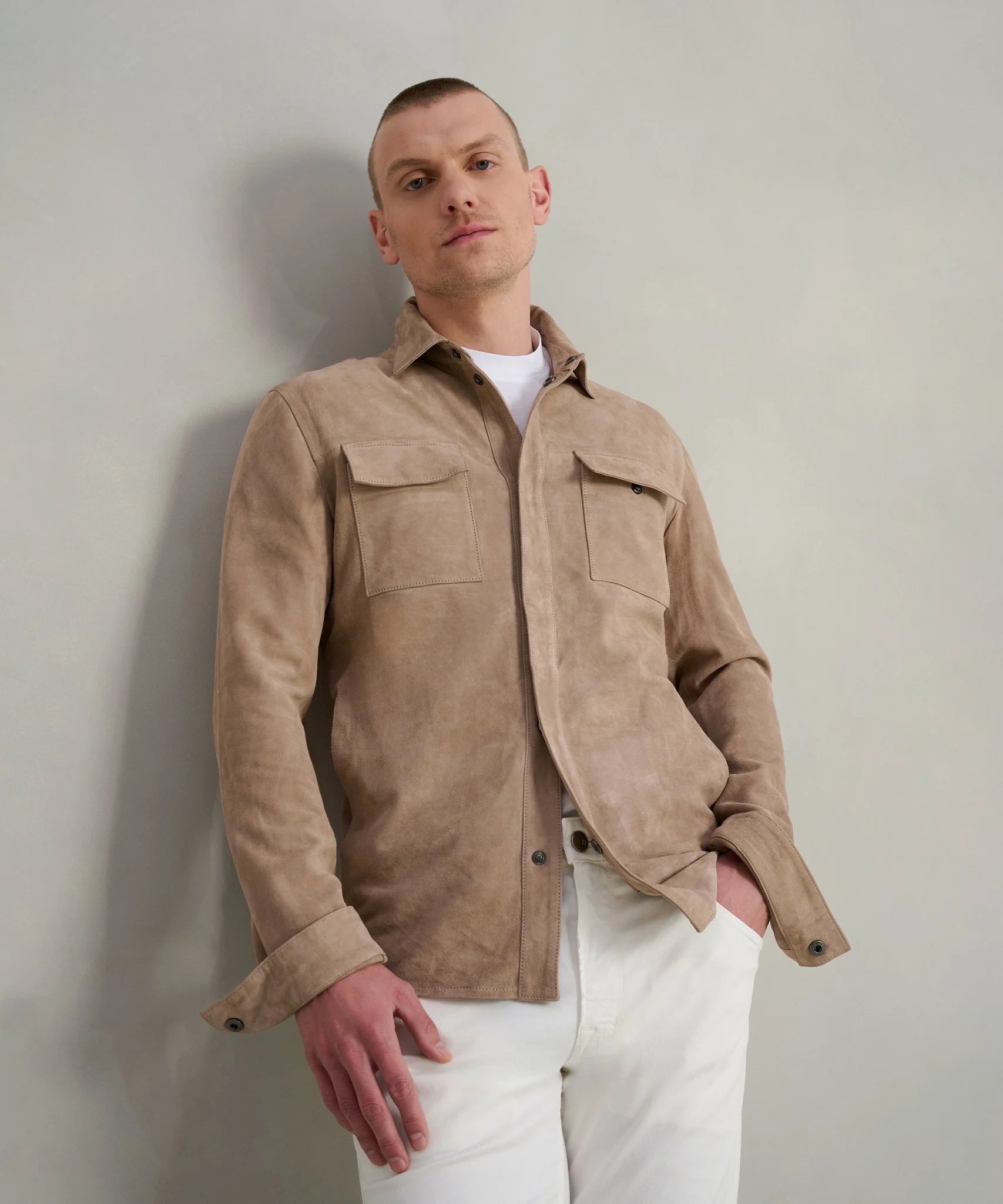 Overshirt suède beige - Image 3