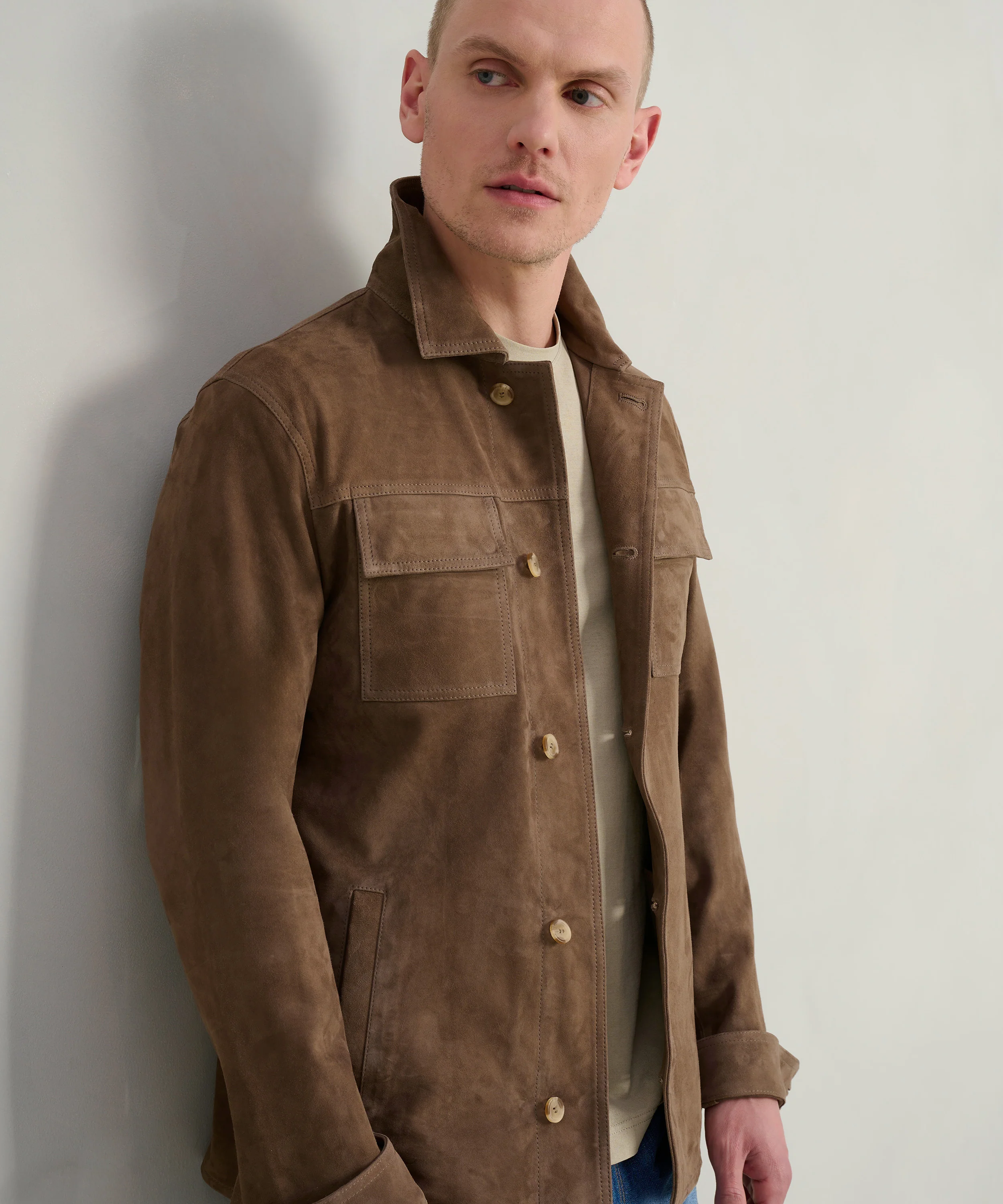 Overshirt suède bruin - Image 3