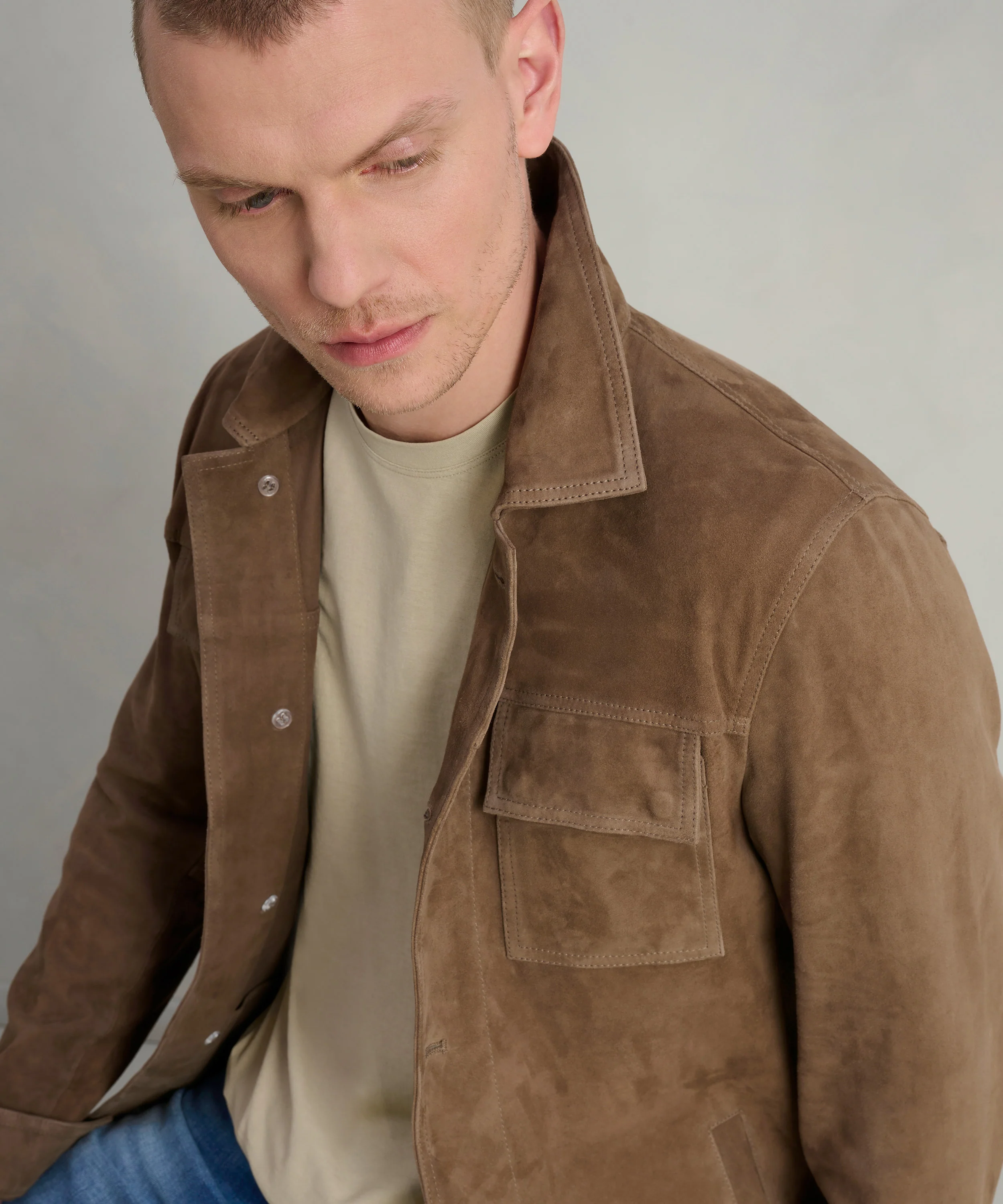 Overshirt suède bruin - Image 4