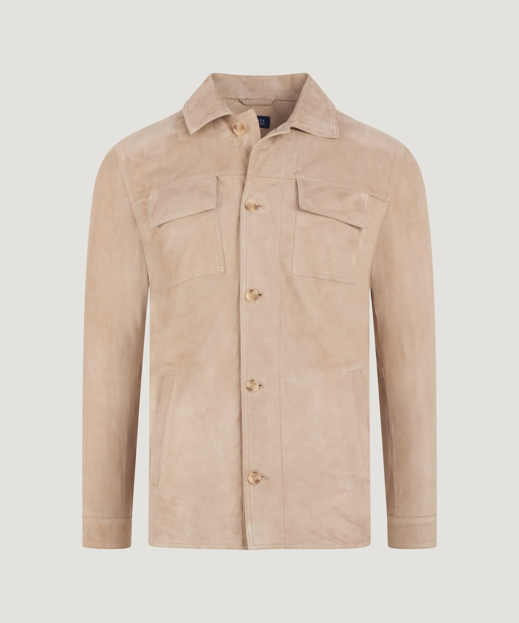 Overshirt suède lichtbruin