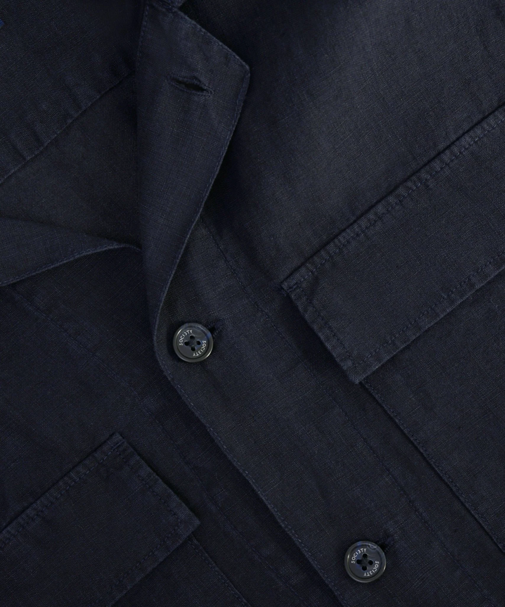 Resort shirt gewassen linnen donkerblauw - Image 2